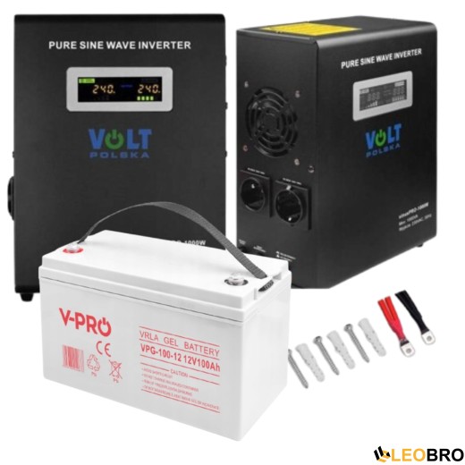 Аварійний комплект Volt Polska SINUS PRO 800 W 12/230V 500/800W + Акумулятор VOLT VRLA DEEP CYCLE 110Ah 12V - 1
