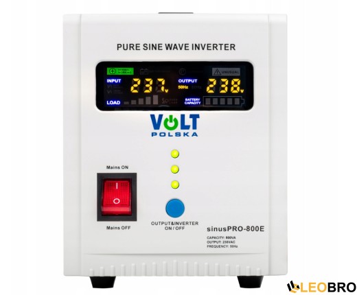 Аварійний комплект Volt Polska SINUS PRO 800 E 12/230V 350/500W + Гелевий акумулятор 4SUN MAXX GEL 85 Ah - 6