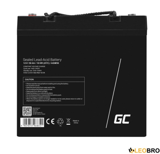 Акумулятор Green Cell AGM VRLA 50Ah 12V (AGM56) - 4