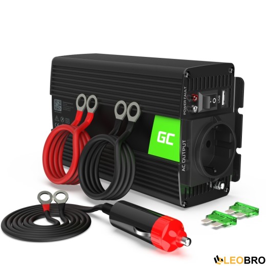 Автомобільний інвертор Green Cell 12V на 230V 500W/1000W (INV16) Чистий синус - 1