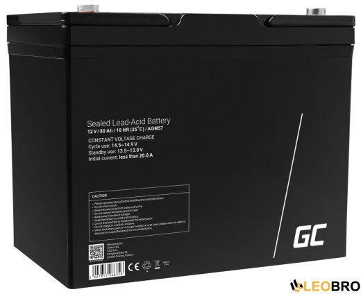 Акумулятор Green Cell AGM VRLA 80Ah 12V (AGM57) - 2