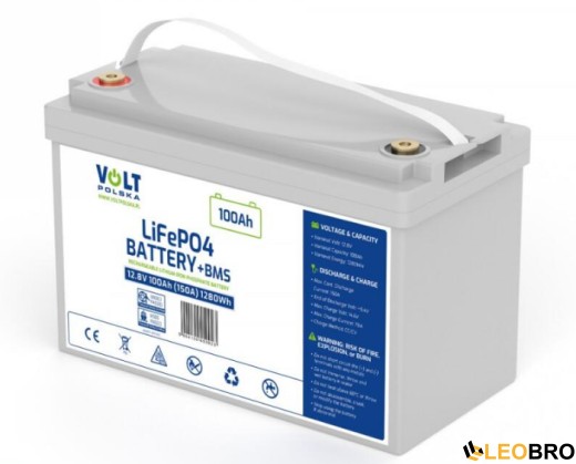 Акумулятор Volt Polska LiFePO4 12,8V 100Ah (150A) + BMS (6AKLI10112) - 1
