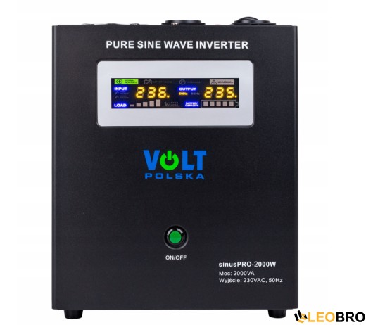 Гібридний ДБЖ/інвертор Volt Polska SINUS PRO 2000W 24/230V 1400/2000W + Балансир 24V - 3