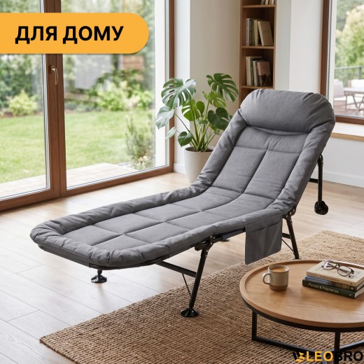 Раскладная кровать (раскладушка) с подушкой LEOBRO (FB-S15) - 10