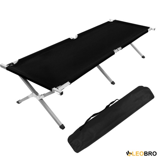 Армійська похідна розкладачка LEOBRO до 150кг Чорна (HT-168A8 Black) - 1