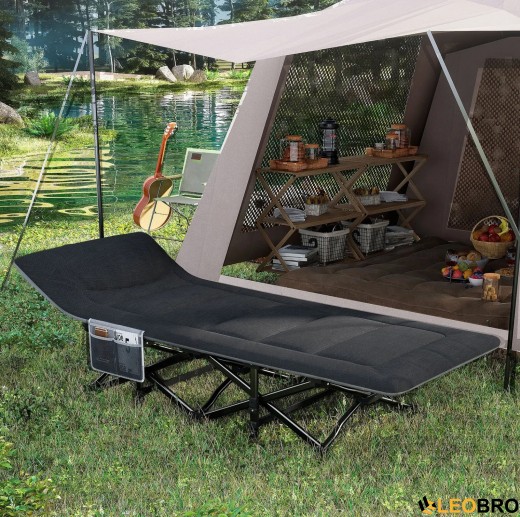 Туристична розкладачка LEOBRO Чорна (HT-169K Black) - 2