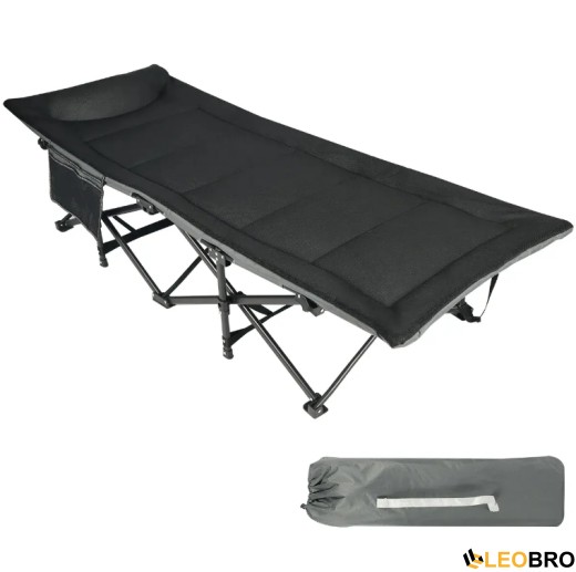 Туристична розкладачка LEOBRO Чорна (HT-169K Black) - 3