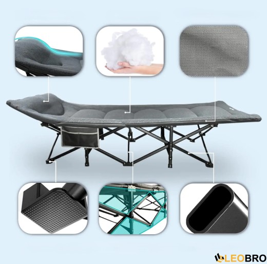 Туристична розкладачка LEOBRO Чорна (HT-169K Black) - 5
