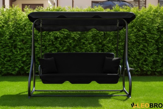 Велика гойдалка з подушками LEOBRO Luxury Black - 5
