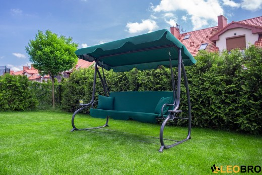 Велика гойдалка з подушками LEOBRO Luxury Green - 10