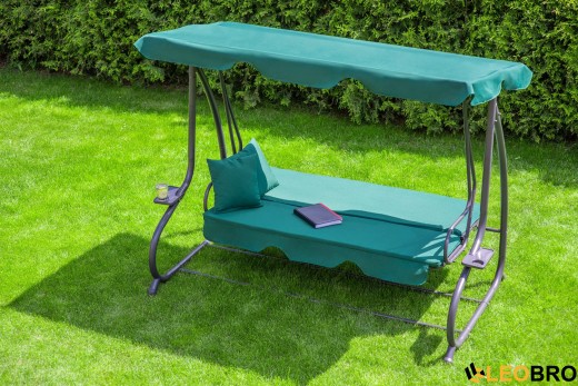 Велика гойдалка з подушками LEOBRO Luxury Green - 12