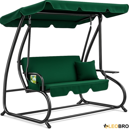 Велика гойдалка з подушками LEOBRO Luxury Green - 1
