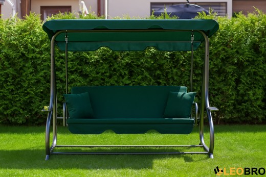 Велика гойдалка з подушками LEOBRO Luxury Green - 2