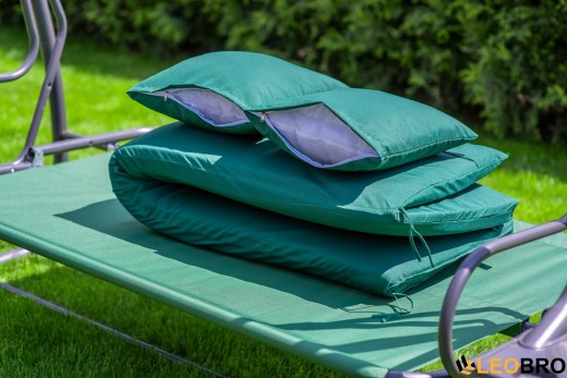 Велика гойдалка з подушками LEOBRO Luxury Green - 7