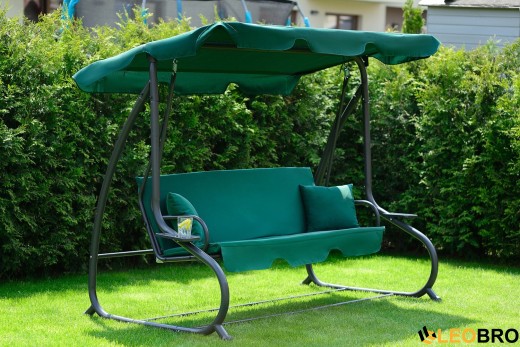 Велика гойдалка з подушками LEOBRO Luxury Green - 8