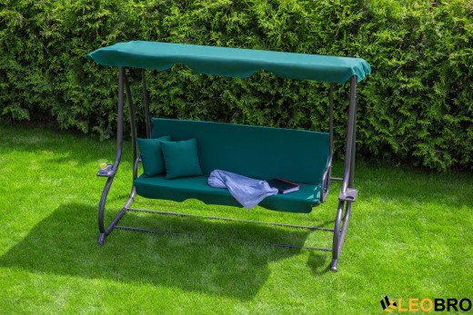 Велика гойдалка з подушками LEOBRO Luxury Green - 9