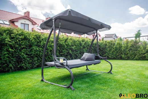 Велика гойдалка з подушками LEOBRO Luxury Grey - 10