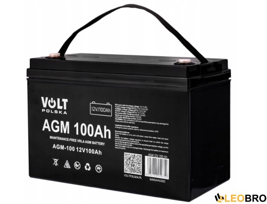 Гібридний ДБЖ/інвертор Volt Polska SINUS PRO 2000 S 24/230V 1400/2000W + 2 шт Акумулятор VOLT VRLA 100Ah 12V - 6