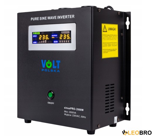 Комплект інвертору Volt Polska SINUS PRO 2000W 1400/2000W + 2 шт Акумулятор VOLT VRLA 120Ah 12V - 3