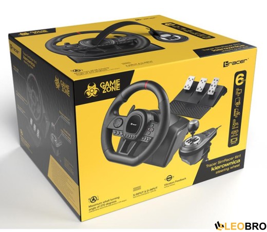 Кермо з педалями та коробкою передач Tracer SimRacer 6in1 для PS4/PS3/PC/Xbox One/Xbox 360 (47345) - 8