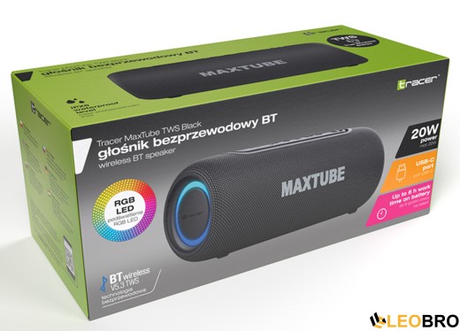 Bluetooth колонка Tracer MaxTube TWS Black 20W (TRAGLO47358) - 6
