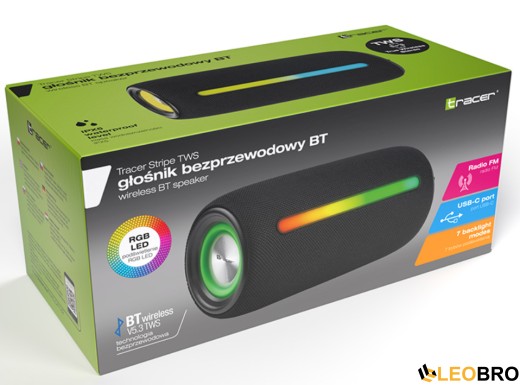 Bluetooth колонка Tracer Stripe TWS Black 10W (TRAGLO47182) - 5