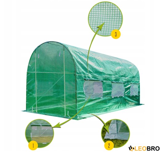 Садова теплиця парник LEOBRO Garden 10м2 Green (LB-10M19) - 5