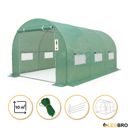 Посилена садова теплиця парник LEOBRO Garden 10м2 Green (LB-10M25) - 1