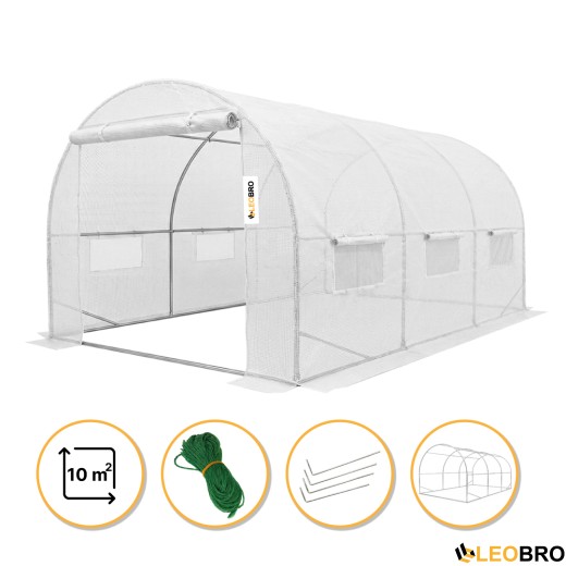Посилена садова теплиця парник LEOBRO Garden 10м2 White (LB-10M25W) - 1