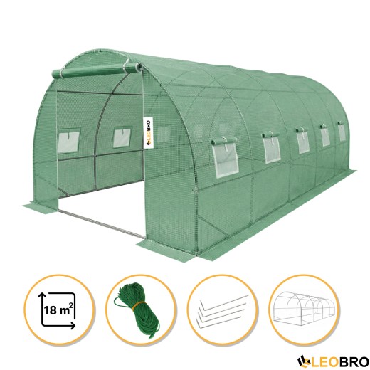 Посилена садова теплиця парник LEOBRO Garden 18м2 Green (LB-18M25) - 1