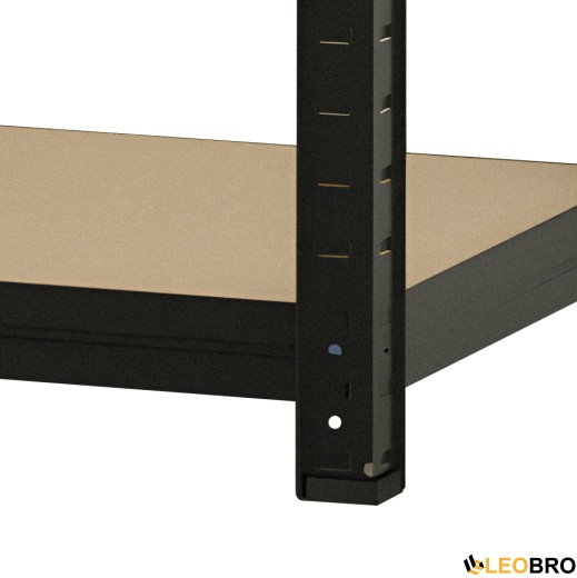Стелаж LEOBRO Premium Чорний 180 х 90 х 40 см, 175кг/полиця, 5 полиць (LB-R175-BLN) - 7