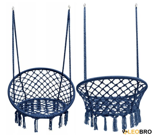 Гойдалка гніздо 110 см плетена FUNFIT Blue (2765) - 4