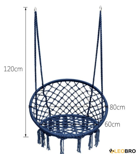 Гойдалка гніздо 110 см плетена FUNFIT Blue (2765) - 7