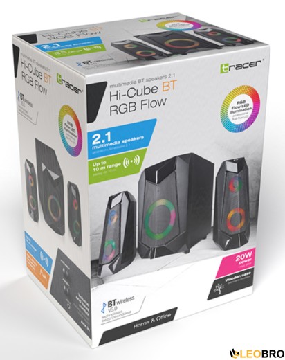 Музична система Tracer Hi-Cube RGB Flow BT 20W 2.1 (TRAGLO46497) - 4