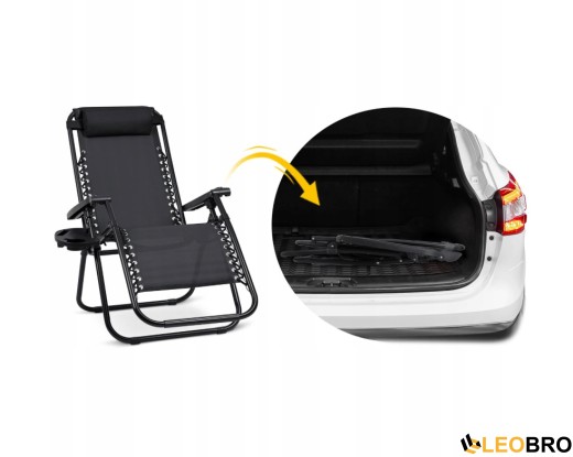 Розкладне крісло шезлонг LEOBRO Zero Gravity Black (LB-ZGC-A1-BLK) - 3