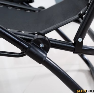Розкладне крісло шезлонг LEOBRO Zero Gravity Black (LB-ZGC-A1-BLK) - 6