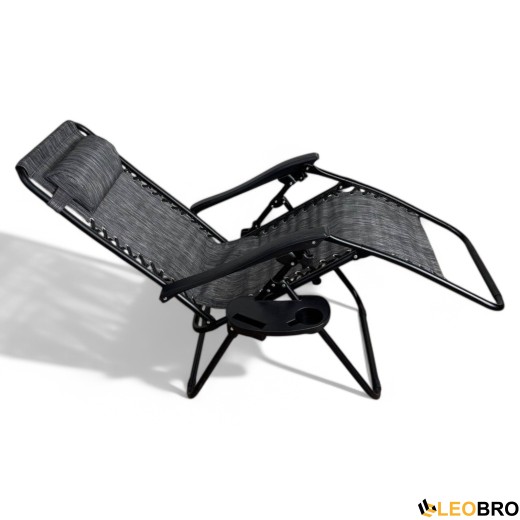 Раскладное кресло шезлонг LEOBRO Zero Gravity Grey (LB-ZGC-A1-GRY) - 4