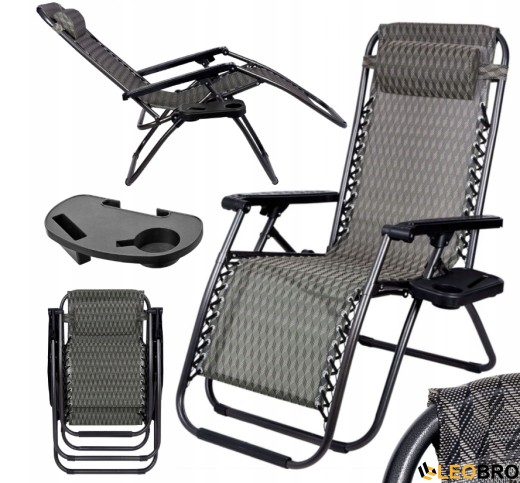Розкладне крісло шезлонг LEOBRO Zero Gravity Plaid (LB-ZGC-A1-PLD) - 1