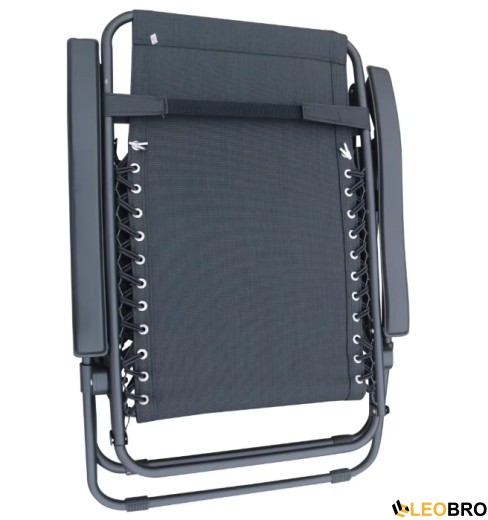Розкладне крісло шезлонг LEOBRO Zero Gravity Black з козирком (LB-ZGC-T1-BLK) - 4