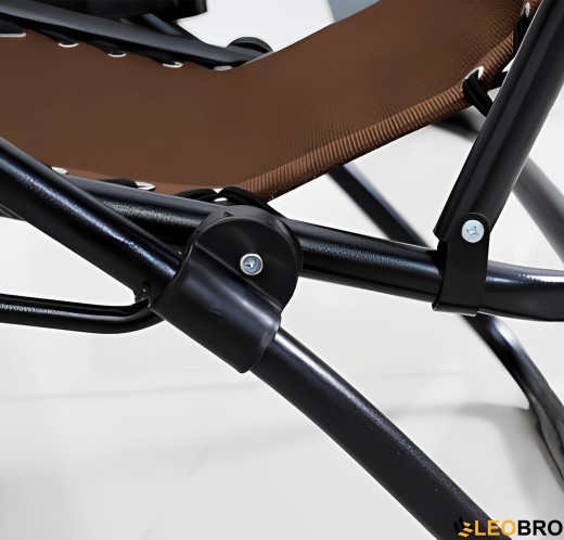 Розкладне крісло шезлонг LEOBRO Zero Gravity Brown (LB-ZGC-A1-BRN) - 2