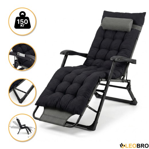 Розкладне крісло ліжко з подушкою LEOBRO Striped (LB-FCB-G1-STR) - 1