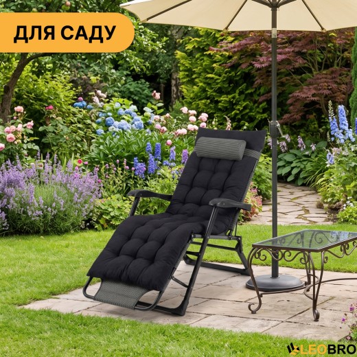 Розкладне крісло ліжко з подушкою LEOBRO Striped (LB-FCB-G1-STR) - 3