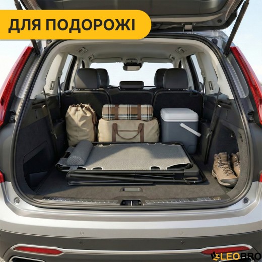 Розкладне крісло ліжко з подушкою LEOBRO Темно-сірий (LB-FCB-G1-GRY) - 5