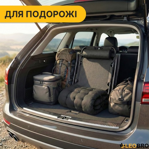 Розкладне крісло ліжко з подушкою LEOBRO Чорний (LB-FCB-G1-BLK) - 5