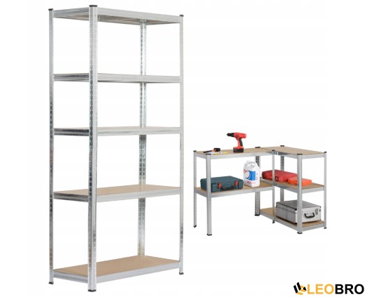 Стелаж LEOBRO 180 х 180 х 40 см, 175кг/полиця, 5 полиць (LB-R175-GALX2) - 2