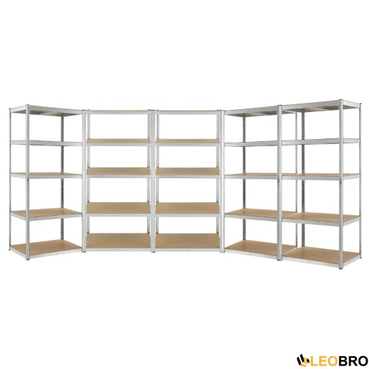 Стелаж з прихованими поличками LEOBRO 180 х 450 х 40 см, 175кг/полиця (LB-R175-GANX5) - 1