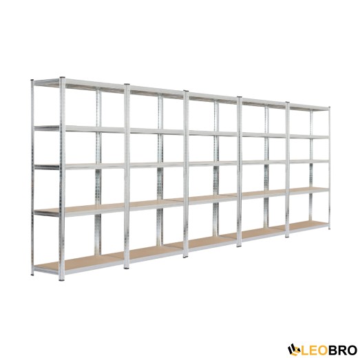 Стелаж з прихованими поличками LEOBRO 180 х 450 х 40 см, 175кг/полиця (LB-R175-GANX5) - 4