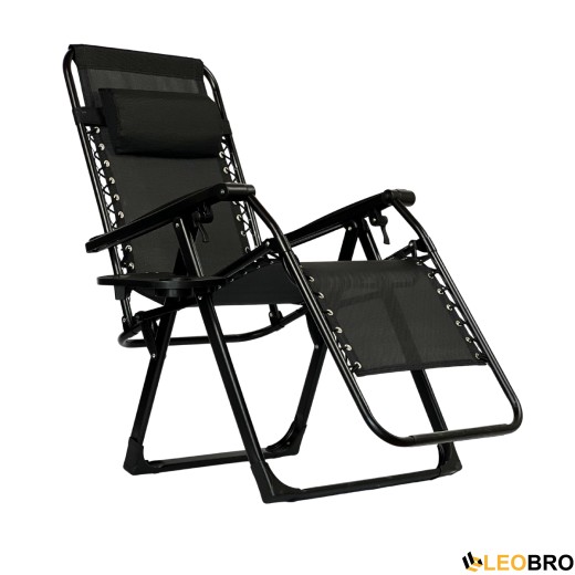 Раскладное кресло шезлонг LEOBRO Zero Gravity Premium Black (LB-ZGC-G2-BLK) - 3