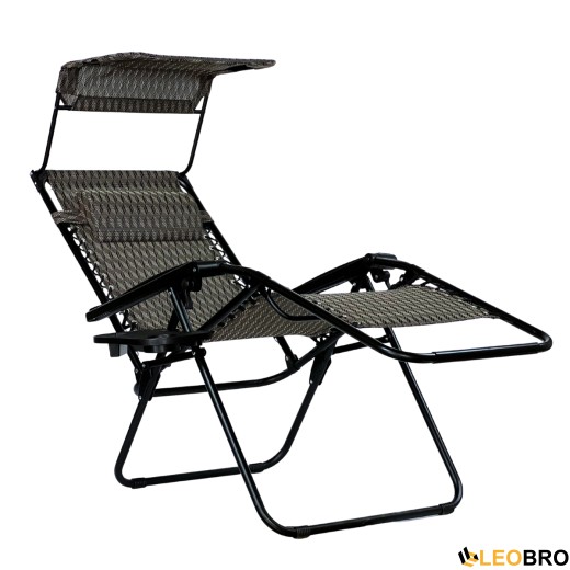 Розкладне крісло шезлонг з козирком LEOBRO Zero Gravity Plaid (LB-ZGC-H1-PLD - 3
