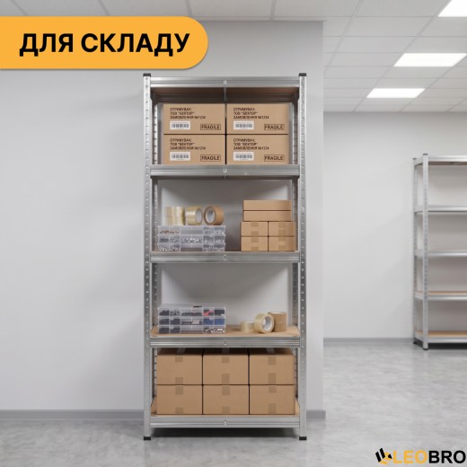 Стеллаж LEOBRO Premium 180 х 90 х 40 см, 175кг/полка, 5 полок (LB-R104) - 10